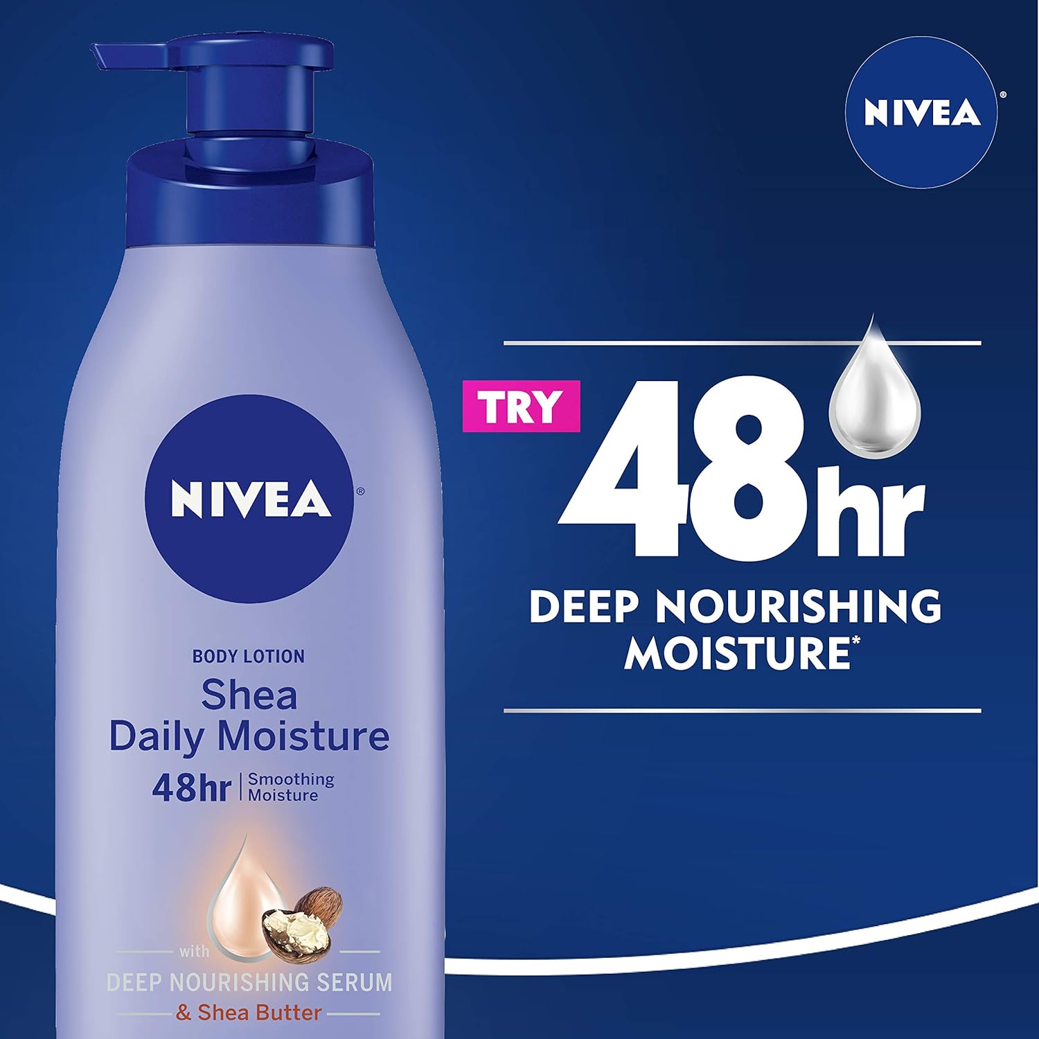 NIVEA Shea Daily Moisture Body Lotion - 48 Hour Moisture For Dry Skin - 16.9 fl. oz. Pump Bottle : Beauty
