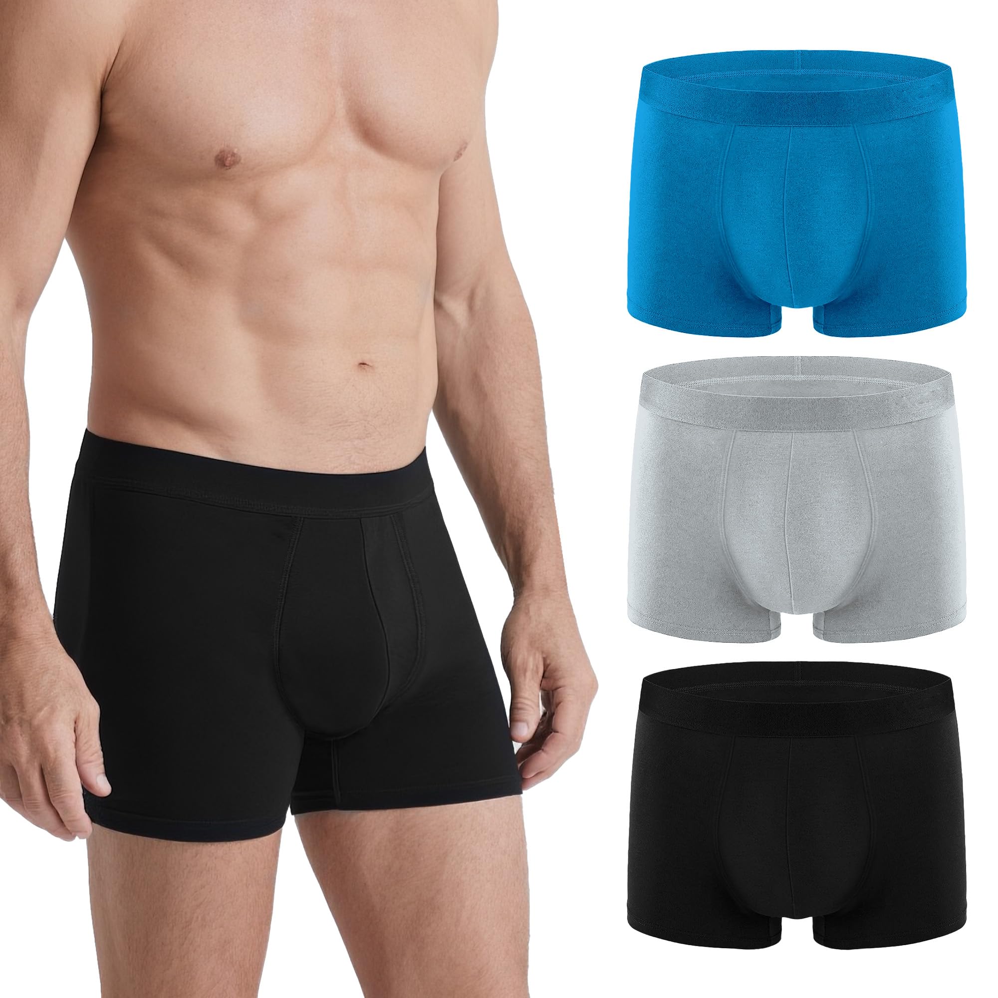 Photo 1 of Incontinence Underwear for Men, 150ML Absorbent, Leak Proof Underwear for Men Comfortable Cotton Fabric, Comfortable and Breathable, Mens Incontinence Underwear Washable and Reusable (3PCS/Medium)