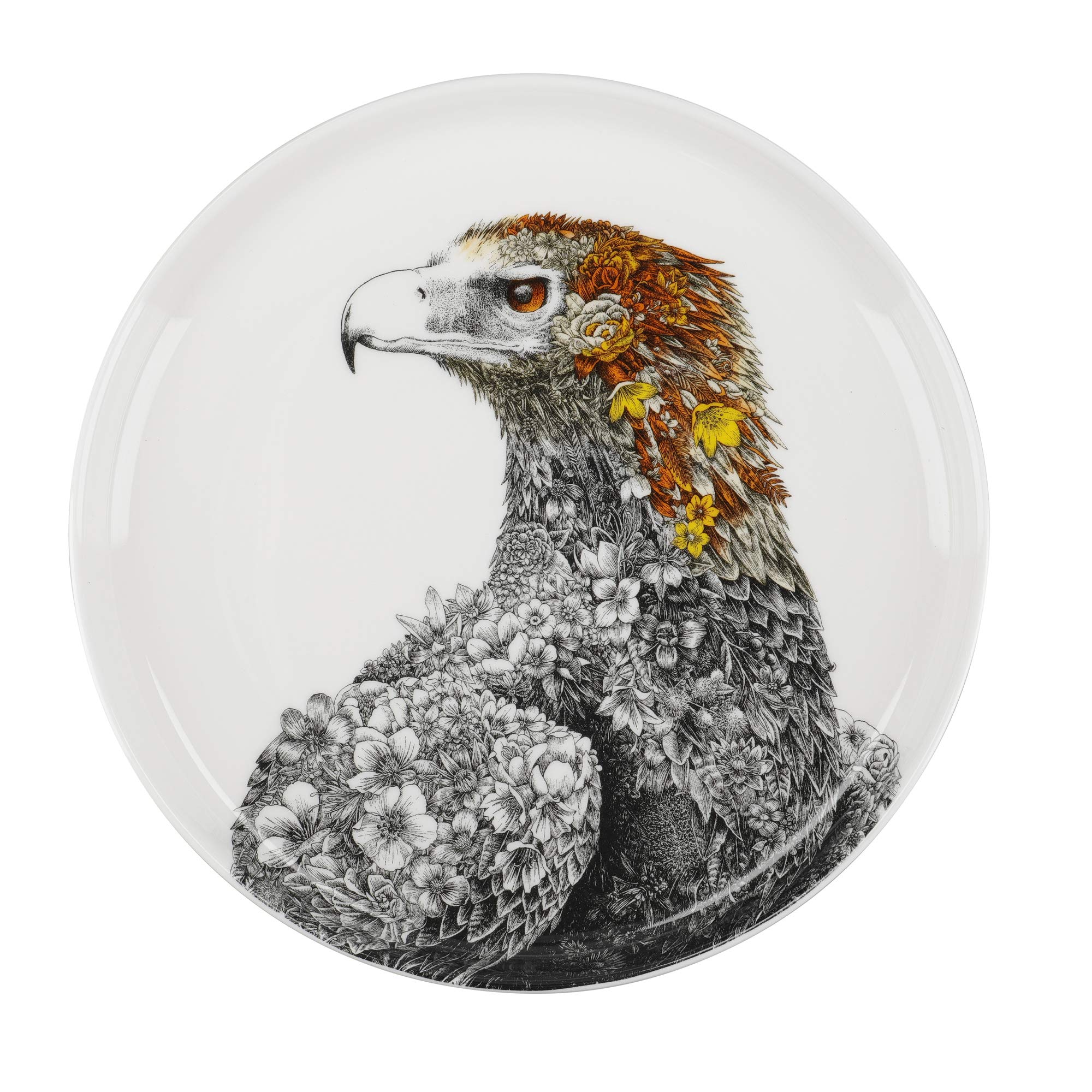 Maxwell & Williams Marini Ferlazzo Birds Decorative Side Plate with Wedge-Tailed Eagle Design, Gift Boxed, Fine China, White, 2 cm — image 1