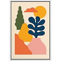 SIGNWIN Framed Canvas Wall Art Boho Decor Illustration Canvas Prints Home Artwork Decoration for Living Room,Bedroom - 16x24 inches