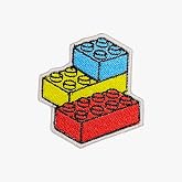 Building Block Patch Iron on Embroidered Patch for Clothes Bag Jean Cap