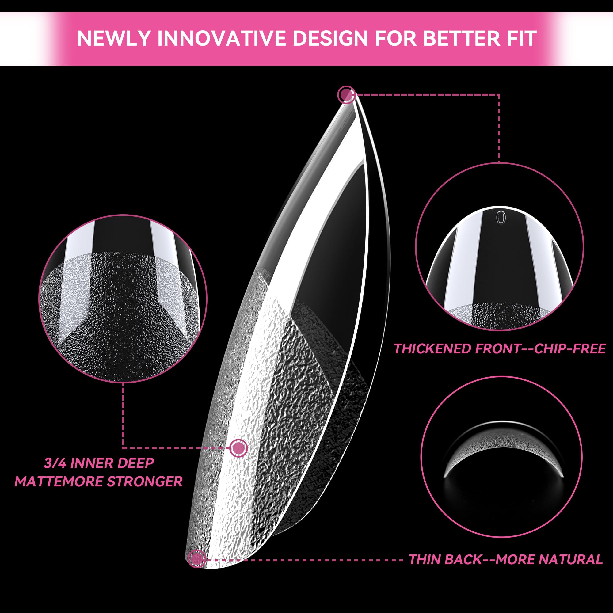 UNA GELLA Extra Short Almond Nail Tips Full Cover 216PCS Gel Nail Tips Short Almond Shaped Nails Tips Soft Gelly Gel Clear Fake Nails Tip for Acrylic Nail Tip Soak Off Home DIY Salon Nails 12 Sizes - Image 3