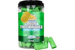 Bodhi Dog Finger Toothbrush for Dogs & Cats - Puppy Toothbrush with Soft Flexible Silicone Bristles, Gentle for Sensitive Gums, Promotes Healthy Teeth & Gums, Easy Teeth Cleaning Tool (50 Count)