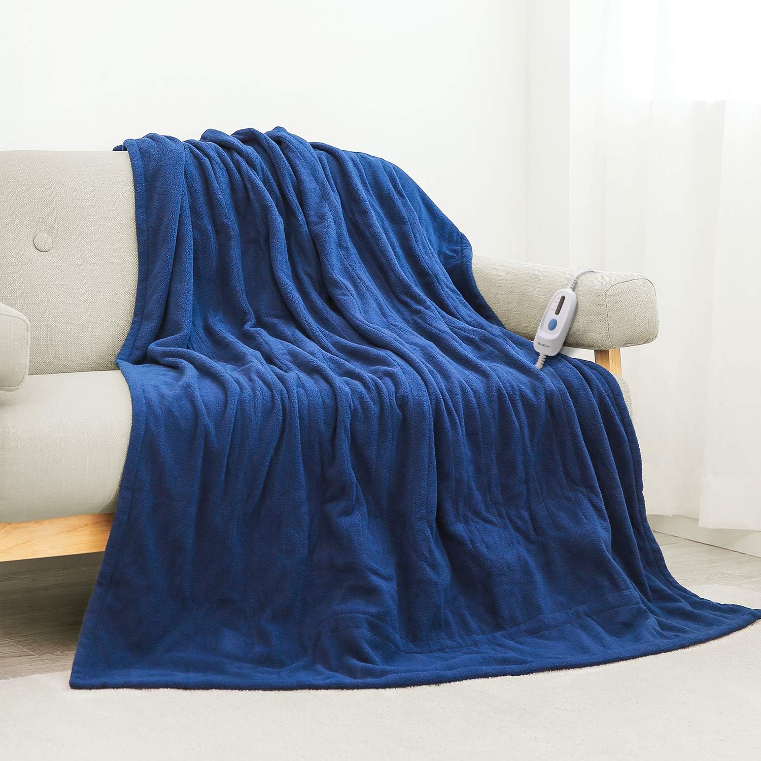 Electric Blanket Heated Throw 50" x 60" Lightweight Cozy Soft Fleece, 4 Temperature Settings Fast-Heating with 3 Hours Auto Off, ETL Certified, Full Body Warming, Machine Washable, Home Office Use: Kitchen & Dining