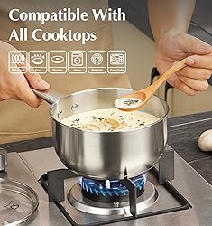 KOCH SYSTEME CS Stainless Steel Saucepan Set, 1QT
