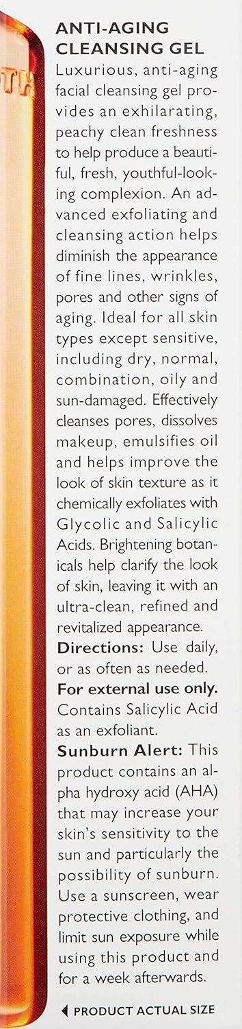 Anti-Aging Cleansing Gel, Face Wash with Anti-Wrinkle Technology, Exfoliates with Glycolic Acid and Salicylic Acid: Premium Beauty