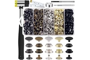 506PCS Stainless Steel Snaps, Heavy Duty Snap Fastener Tool, Canvas Snap Kit 5/8 inche Snap Fastener Kit, Snap Button Kit for