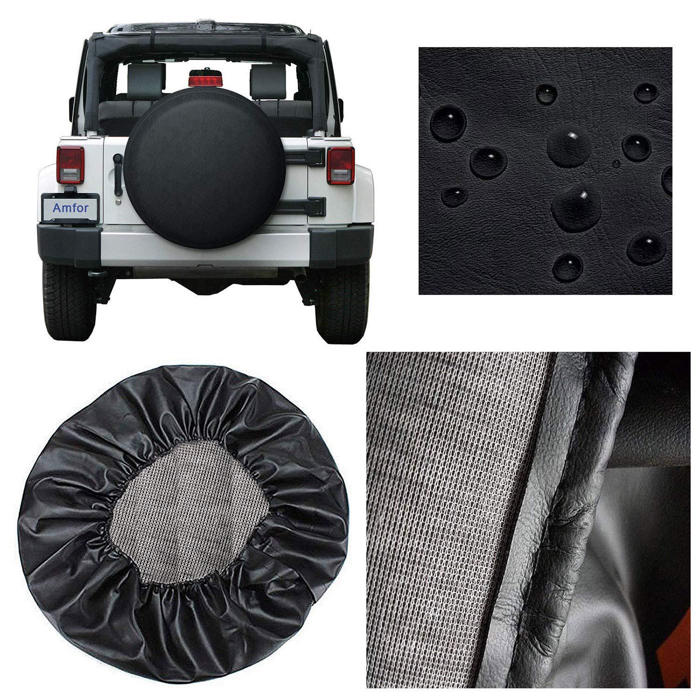 Rear Spare Tire Cover 16inch Fit For HUMMER H3 Logo Heavy Vinyl Covers