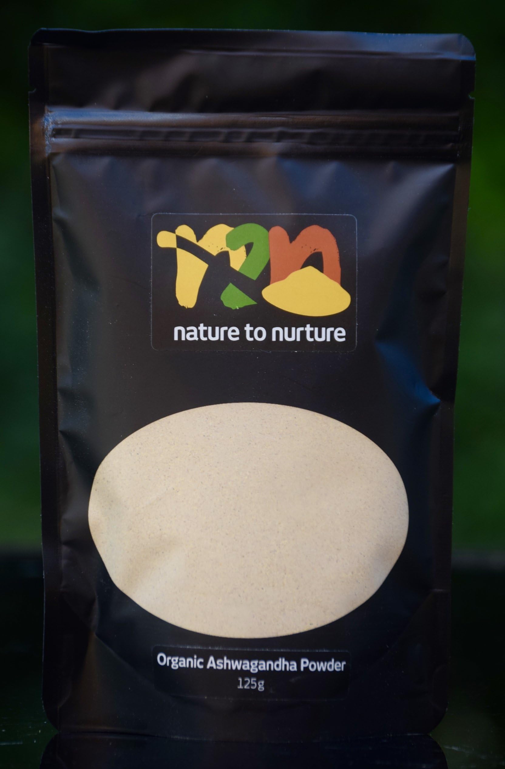 Organic Ashwagandha Powder 125g - Organically Certified Ayurvedic Powder for Energy and Hormonal Support - Go Natural, Go Organic, Go Powder - by N2N