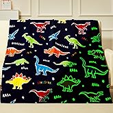RRKTP Valentines Day Gifts for Boys,Dinosaur Gifts Toys for Boys,Glow in The Dark Dinosaur Blanket Birthday Gifts Decor for Kids Age 3-14 Year Old Teen Toddler Luminous Bedroom Throw Blanket 50"x60"