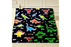 RRKTP Dinosaur Gifts Toys for Boys Girls,Glow in The Dark Dinosaur Blanket, Birthday Presents Decor for Kids Age 3-14 Year Old Son Teen Child Toddler Luminous Christmas Bedroom Throw Blanket 50"x60"