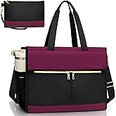 Laptop Bag for Women - 15.6 Inch Tote Work Bag with Compartments Nurse Teacher Bag Large Lightweight Office Handbag