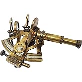 Brass Nautical - Sextant Brass Navigation Instrument Sextante Navegacion Marine Sextant (4 inches, Antique Patina)