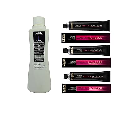 L'Oreal DIA Ammonia-free Hair Color 4 Brown (3 Tube) 60 ml and DIA Activateur Developer 495 ml