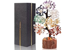 Sunnlejw 7 Chakra Crystal Tree of Life,Birthday Gifts for Women, Healing Crystal and Stones for Positive Energy,Gifts for Sister and Mom,House Warming Gift,Money Feng Shui Tree Decoration