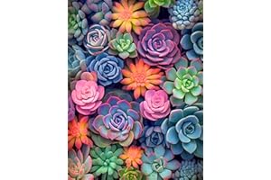 mrpwnle Succulents Diamond Painting Kits for Adults Beginners-Succulents Plant Diamond Art Kits for Adults,DIY Flower Gem Art Kits for Adults for Gift Home Wall Decor Gifts 12x16inch