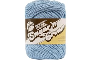 Lily Sugar 'N Cream The Original Solid Yarn - (4) Medium Gauge 100% Cotton - 2.5 oz - Light Blue - Machine Wash & Dry
