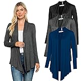 Free to Live 3 Pack Long Sleeve Cardigan for Women
