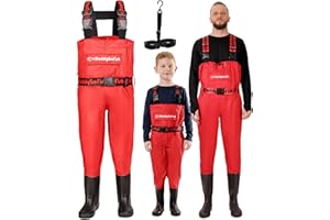 DaddyGoFish Chest Waders for Kids and Adults, Fishing and Hunting Waders with a Pocket and a Wader Hanger