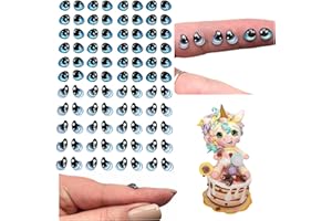OJITOS ADHESIVOS 3D 3D Resin Googly Eyes – Self-Adhesive Blue, Solid Static Design – 88 Pcs (44 Pairs) for Slime, Amigurumi, Polymer Clay, Cold Porcelain, EVA Foam, Felt, DIY Cards, Scrapbooking & Paper Crafts MS5-7mm