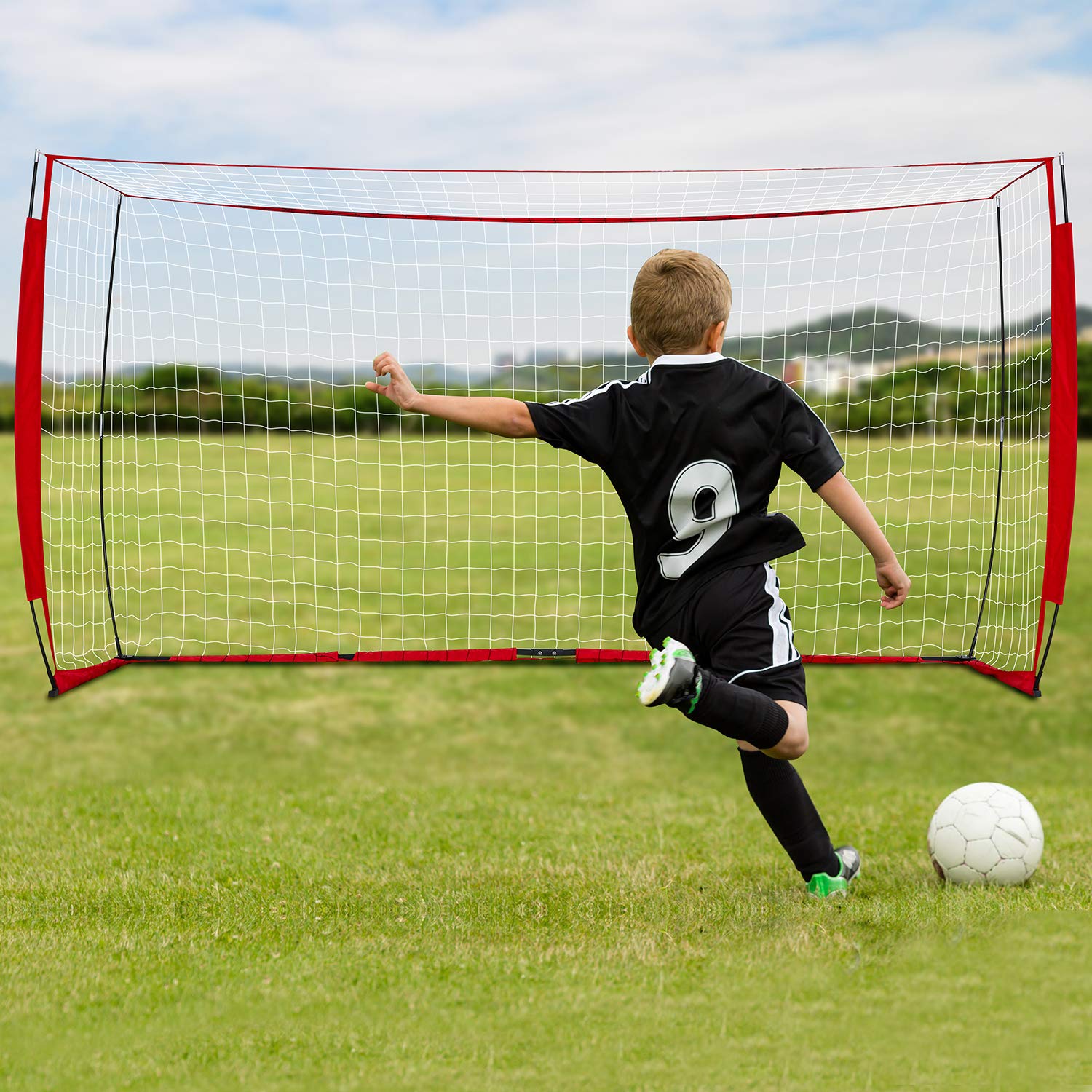 ANCHEER Portable Football Nets & Soccer Goal for Backyard, 12 x 6 ft