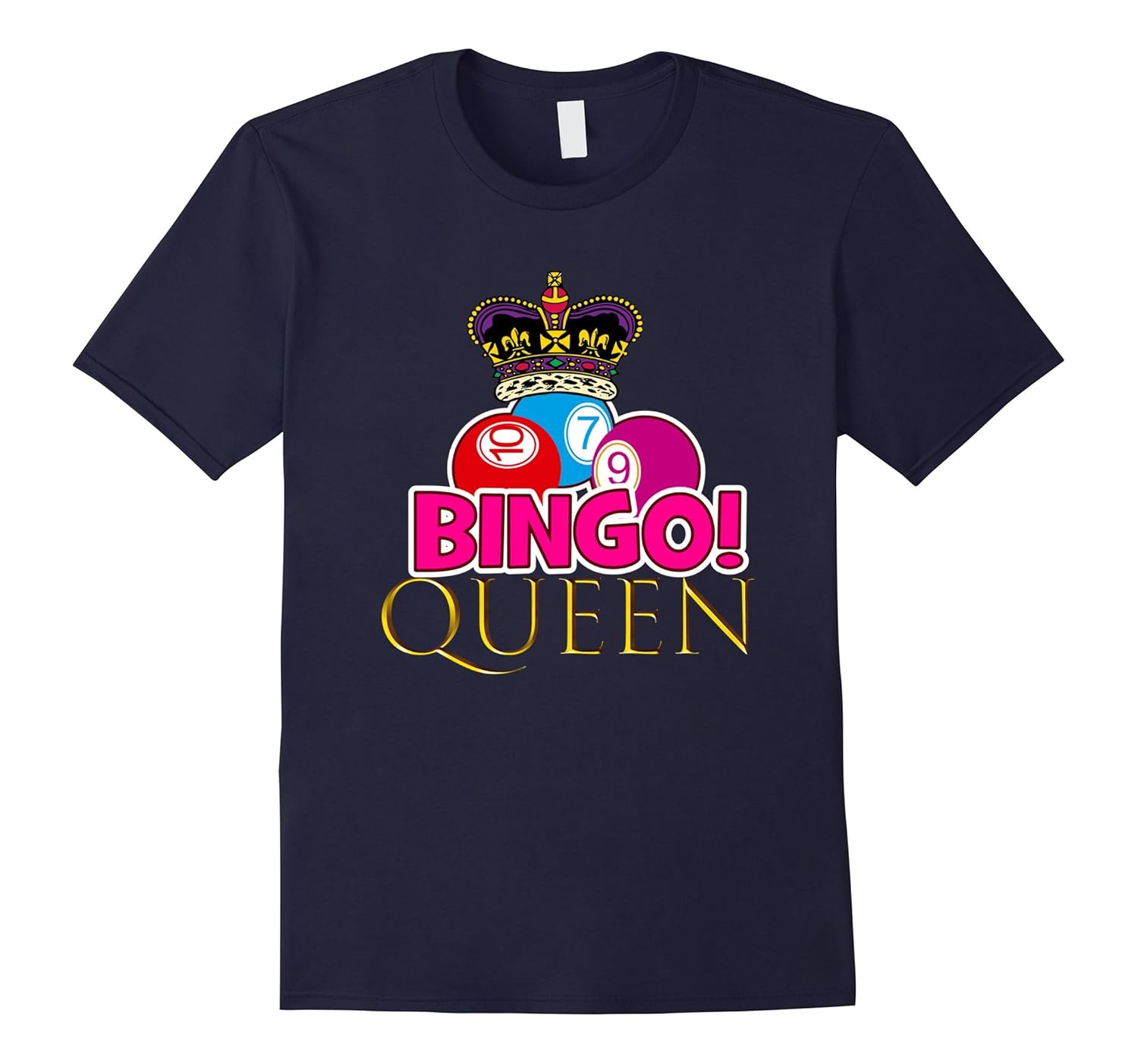 Cute Pink & Gold: BINGO QUEEN Shirt For Women-Rose