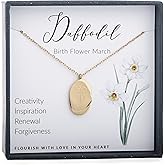 Muse Infinite Gold Birth Flower Necklace, Birthday Gift Necklace for Women, Mom, Floral Pendant, March Month