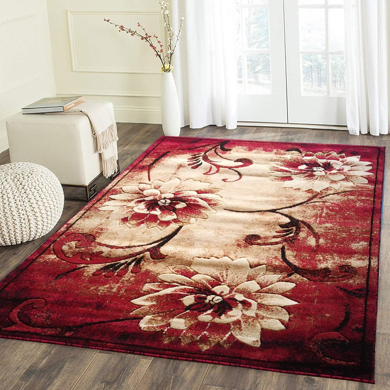 Buy HADI CARPET Maroon Thick Beautiful Carpets for Living Room Bedroom