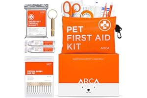 ARCA PET Dog First Aid Kit - Water-Resistant with High-Visibility Reflective Pouch, Essential Dog Emergency Supplies for Camping, Hiking, Hunting, and Sports