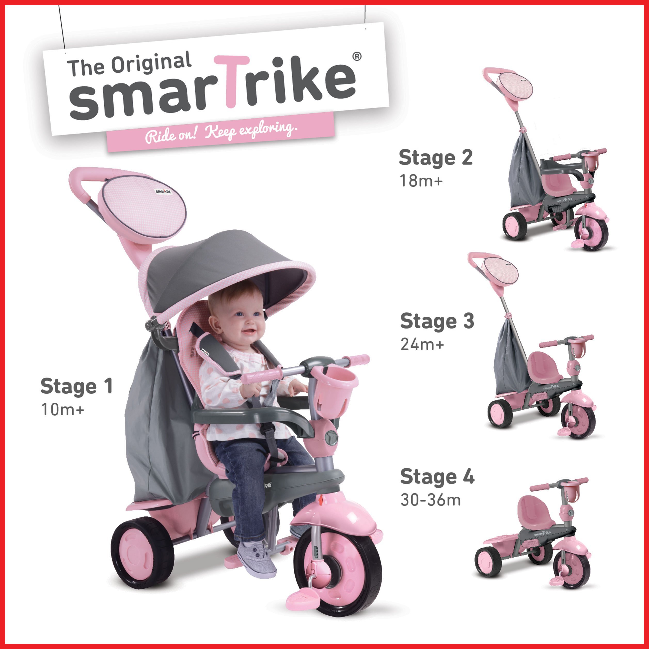 SmarTrike 4 in 1 Swing - Pink/Grey- Buy 