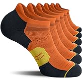 CS CELERSPORT Men's Ankle Running Socks with Cushion Low Cut Athletic Tab Socks for Men Women 6 Pack