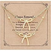 HUTIMY Bow Necklaces for Women Adults Friend Bowknot Lover Birthday Gift Gold Bow Necklace