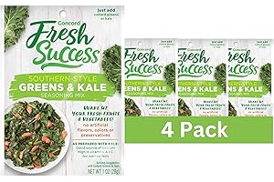 Concord Foods Southern-Style Greens and Kale Seasoning Mix: Authentic Southern Flavors for Delicious, Smoky Kale and Collard Greens 1 oz (Pack of 4)
