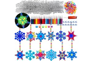 AYHUHRA 30 Sets Winter Snowflake Suncatchers Craft Kits DIY Glow In The Dark Window Paint Art Kit Christmas Snowflake Craft for Classroom Winter Christmas Holiday Seasonal Activities Art Project (Style1)