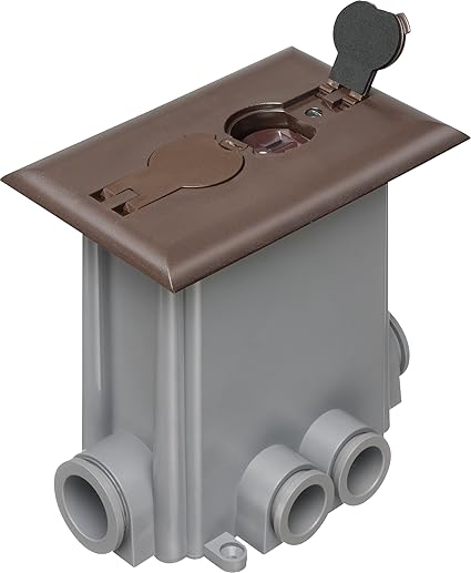 Arlington Flbcf101br 1 Floor Electrical Box Kit With Outlet And Flip Plate For New Concrete 1 Gang Brown 1 Pack