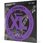 D'addario ECG24 Jazz Light Chromes Flatwound Electric Guitar Strings (11-50)