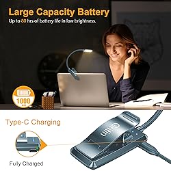 Gritin 9 LED Rechargeable Book Light for Reading in