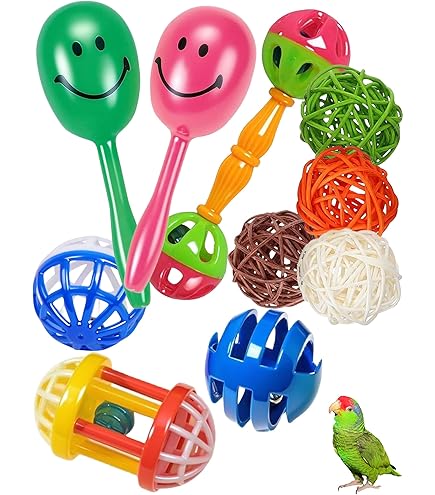 DIYUQISHI Bird Toys Set - 18 Pcs Colorful Bells & Woven Balls For Parrots, Budgies, Conures, Cockatiels (1.2-5.5 In) - View #12