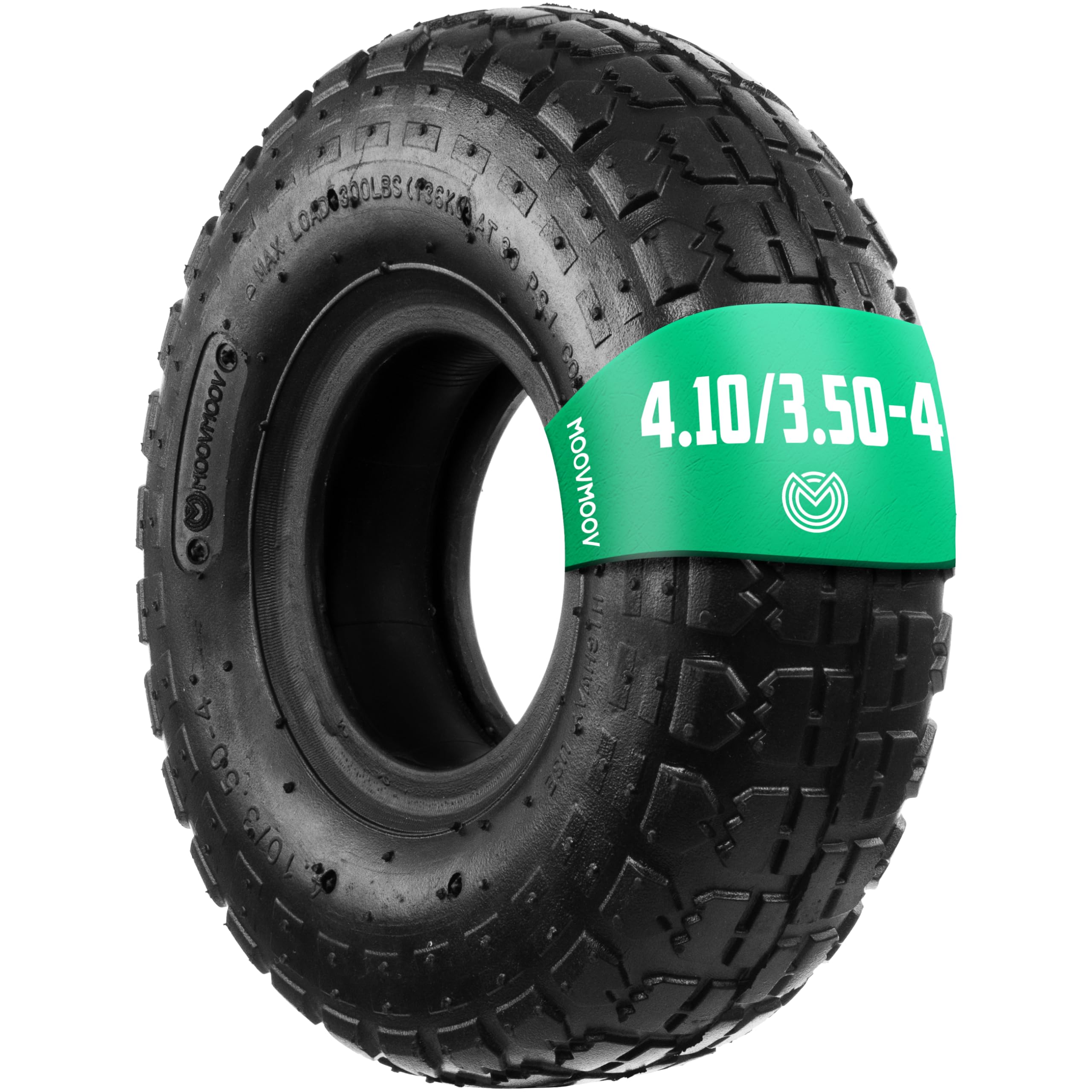 MOOVMOOV - Inflatable Tyre 4.10/3.50-4 - Can be fitted with air hose - Compatible with transport carts, hand carts, garden trailers and others