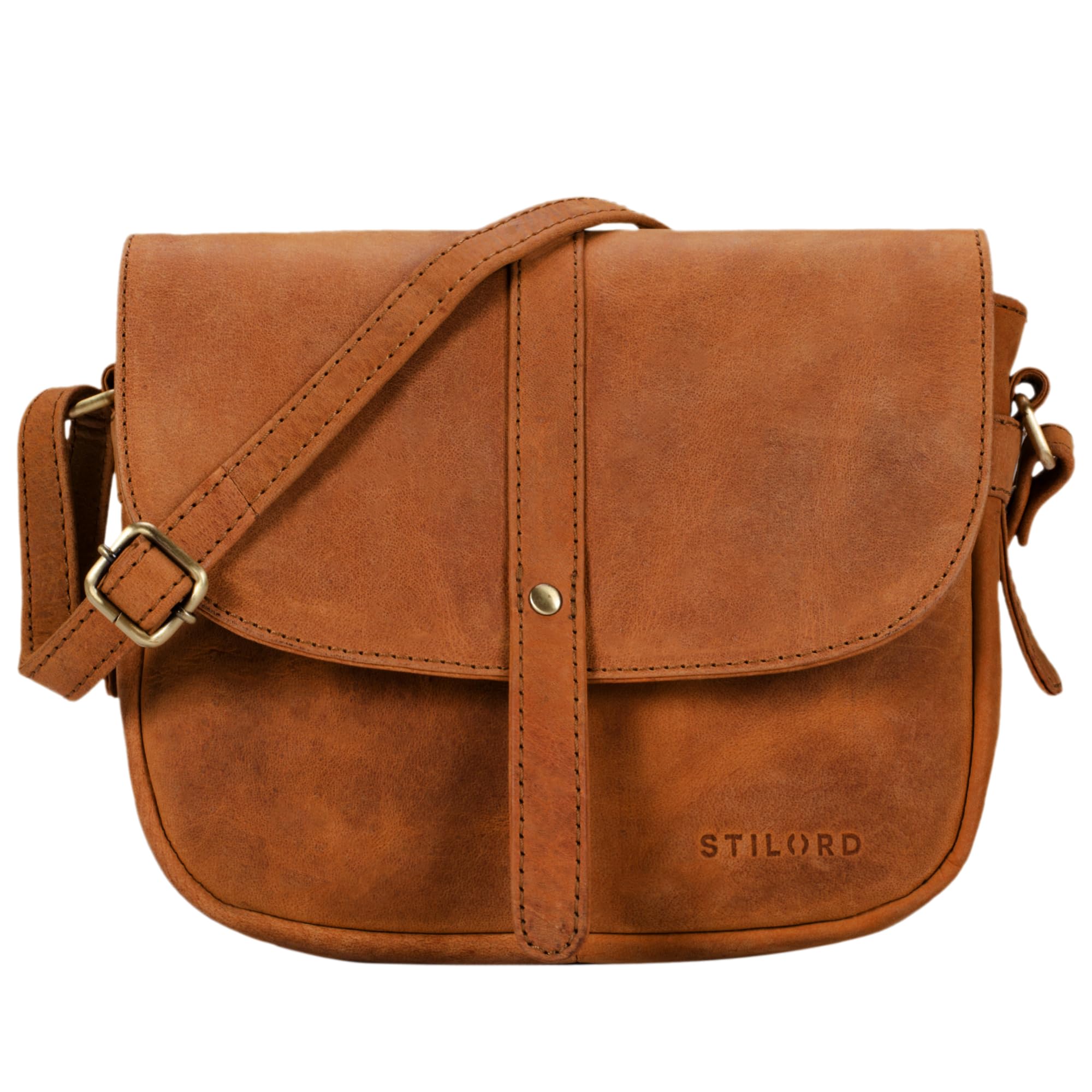 STILORD "Kira" Handbag Leather Small Women Satchel Shoulder Bag Vintage Crossbody Messenger Bag for Evening and Party in Genuine Leather Colour:Sand - Brown
