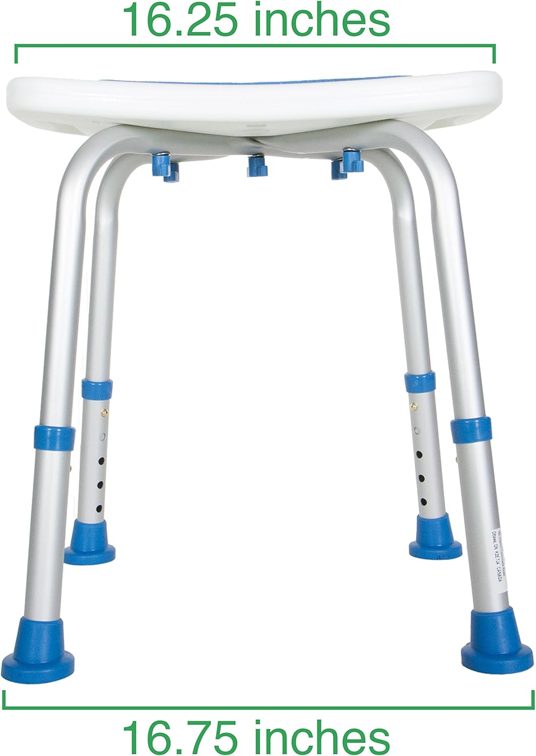 Pcp Bath Bench Shower Chair Safety Seat, Adjustable Height, Stability Grip Traction, Medical Grade Senior Living Spa Aid, Mobility Recovery Support, White/Blue: Health & Personal Care