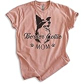 EVERTREE CLOTHING Border Collie Mom T-Shirt, Unisex Women's Shirt, Border Collie Owner, Cute Dog Mom Gift