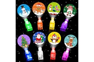 Bamamon 32 Pcs Christmas Party Favors for kids, Light Up Finger Lights Party Supplies, Glow in the Dark Christmas Toys Bulk f