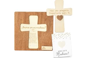 CJiangpo Will You Be My Godmother Proposal Gift, Cross Design Madrina Proposal Puzzle in Spanish Godmother Asking Card Gifts from Godchild, Baptism Present Baby Shower Keepsake