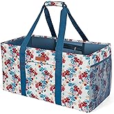 WONDAY Extra Large Reusable Grocery Bag Carrier with Handle, Thirty One Utility Tote Foldable for Shopping and Beach