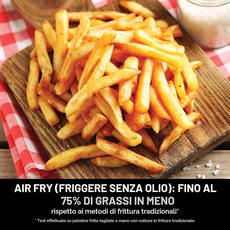 MAX PRO, Friggitrice ad Aria Formato Famiglia, 6 Funzioni, Beige/Oro