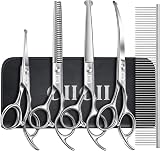 CIICII 7 Inch Dog Grooming Scissors Kit with Safety Round Tip (Silver) view 1