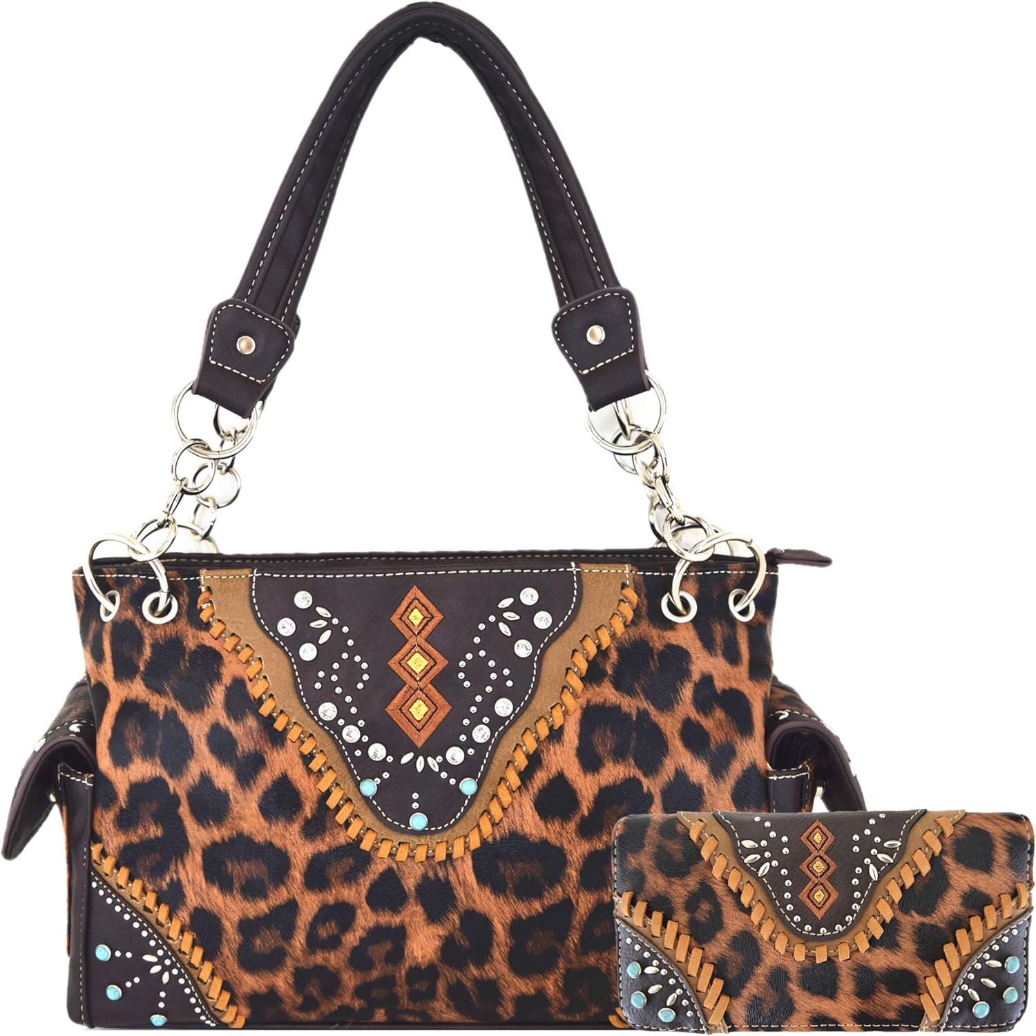 Leopard Print Cheetah Western Style Concealed Carry Purse Handbags
