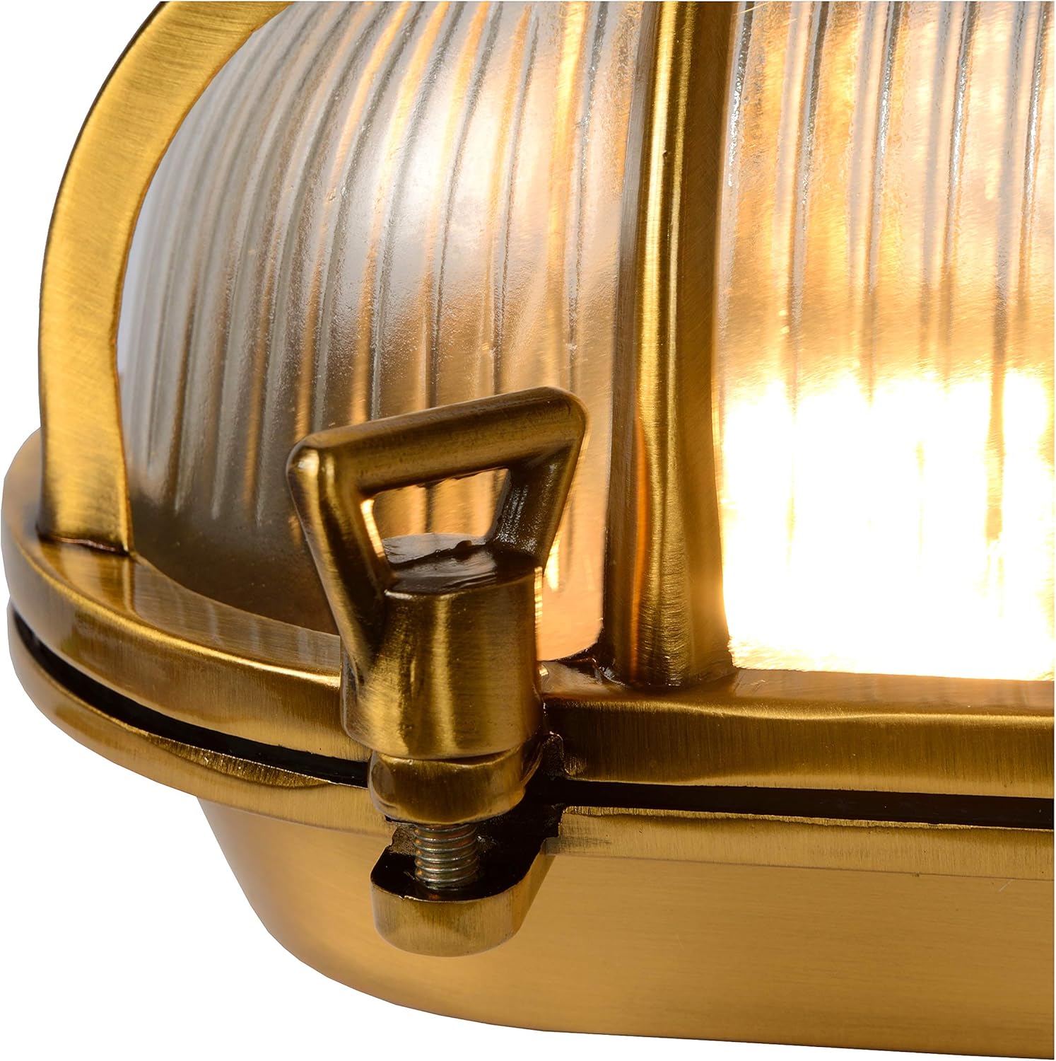 LUCIDE Dudley - Wall Light Indoor/Outdoor - 1xE27 - IP65 - Matt Gold/Brass, Matt Gold / Brass - Image 5