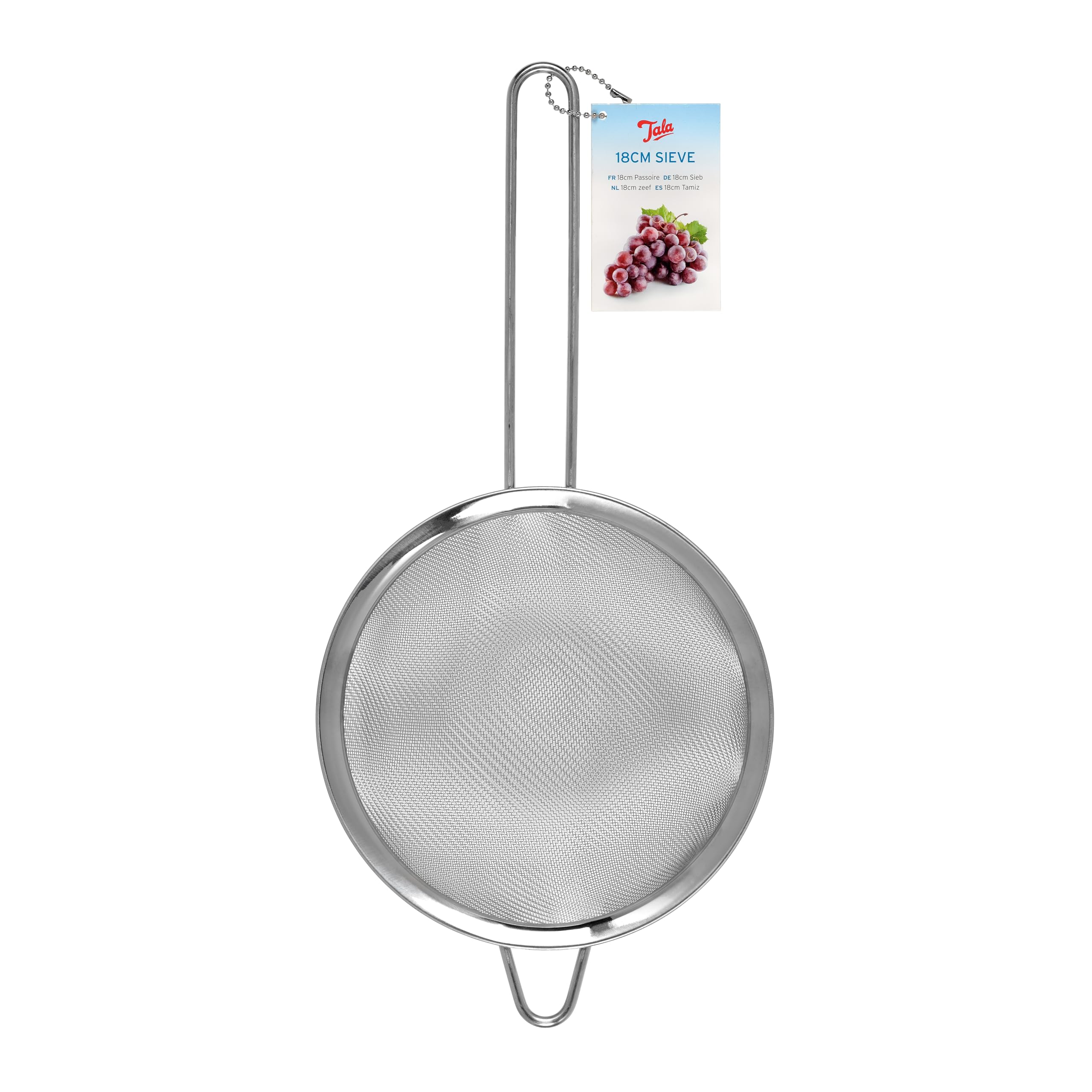 Tala Stainless Steel Strainer, 18cm Diameter with fine Mesh, Perfect for washingand Straining Fruit, Vegetables, Rice and Salad goods — image 1